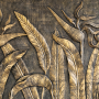3D Embossed Look Gold Sculpture Wallpaper Mural