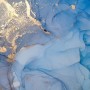Blue Gold Look Marble with Splash Wallpaper Mural
