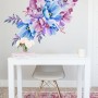 Watercolor Pink Blue Gardenia Floral Bouqets Wall Decal Sticker