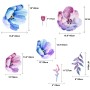 Watercolor Pink Blue Gardenia Floral Bouqets Wall Decal Sticker