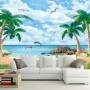 Sea Landscape and Palm Tree Wallpaper Mural