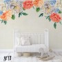 Orange Peony Floral Wall Decal Sticker