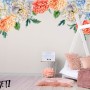 Orange Peony Floral Wall Decal Sticker
