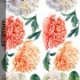 Orange Peony Floral Wall Decal Sticker