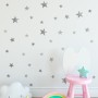 Metallic Silver Little Stars Wall Decal Sticker