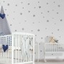 Metallic Silver Little Stars Wall Decal Sticker