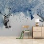 Snow Landscape with Horned Deer Wallpaper Mural