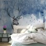 Snow Landscape with Horned Deer Wallpaper Mural