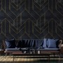 Art Deco with Gold Faux Lines Geometric Art Deco Wallpaper Mural