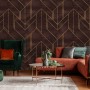 Art Deco with Gold Faux Lines Geometric Art Deco Wallpaper Mural