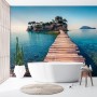 Realistic Sea Landscape with Wood Bridge Wallpaper Mural