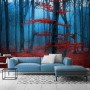 Autumn Forest with Red Leaves Landscape Wallpaper Mural