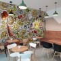 Cartoon Colorful Fast Foods and Pizza Wallpaper Mural