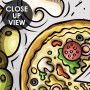 Cartoon Colorful Fast Foods and Pizza Wallpaper Mural