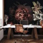 Dark Floral Bouquet with Red Peony and Lily Wallpaper Mural