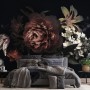 Dark Floral Bouquet with Red Peony and Lily Wallpaper Mural