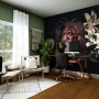 Dark Floral Bouquet with Red Peony and Lily Wallpaper Mural