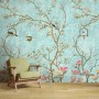 Vintage Little Floral and Birds Wallpaper Mural