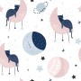 Cute Sleeping Cat on the Moon Wallpaper Mural