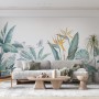 Tropical Banana Leaf with a Bird Wallpaper Mural