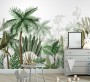 Tropical Cartoon Palm Tree and Banana Leaves Wallpaper Mural