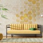Geometric Yellow Honeycomb Wallpaper Mural