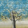 Watercolor Style Blue Tree Wallpaper Mural