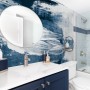 Blue and White Brush Painting Wallpaper Mural