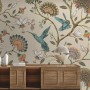 Vintage Flower with Hummingbird Wallpaper Mural