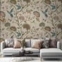 Vintage Flower with Hummingbird Wallpaper Mural
