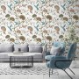 Vintage Flower with Hummingbird Wallpaper Mural