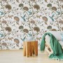 Vintage Flower with Hummingbird Wallpaper Mural