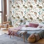 Vintage Flower with Hummingbird Wallpaper Mural
