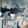 Abstract Watercolor Style Dark Marble Wallpaper Mural