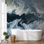 Abstract Watercolor Style Dark Marble Wallpaper Mural