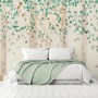 Watercolor Style Forest with Green Brown Little Leaves Wallpaper Mural