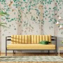 Watercolor Style Forest with Green Brown Little Leaves Wallpaper Mural