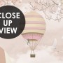 Kids Pink Hot Air Balloon and Cherry Blossom Wallpaper Mural