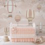 Kids Pink Hot Air Balloon and Cherry Blossom Wallpaper Mural