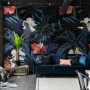 Exotic Leaves with Birds Wallpaper Mural