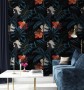Exotic Leaves with Birds Wallpaper Mural