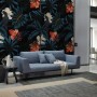 Exotic Leaves with Birds Wallpaper Mural