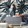 Exotic Leaves with Birds Wallpaper Mural