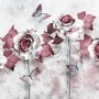 Elegant Floral with Little Butterfly Wallpaper Mural