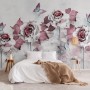 Elegant Floral with Little Butterfly Wallpaper Mural