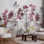 Elegant Floral with Little Butterfly Wallpaper Mural