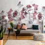 Elegant Floral with Little Butterfly Wallpaper Mural
