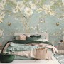 Soft Chinese White Florals with Birds Wallpaper Mural