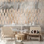 Black Marble with Gold Style Ornament Wallpaper Mural
