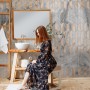 Black Marble with Gold Style Ornament Wallpaper Mural